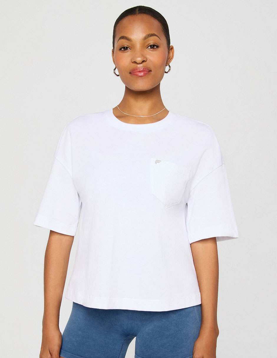 Playera manga corta cuello redondo para mujer