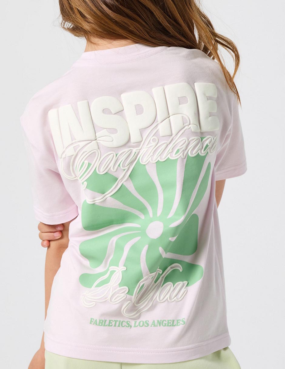 Playera manga corta cuello redondo para mujer