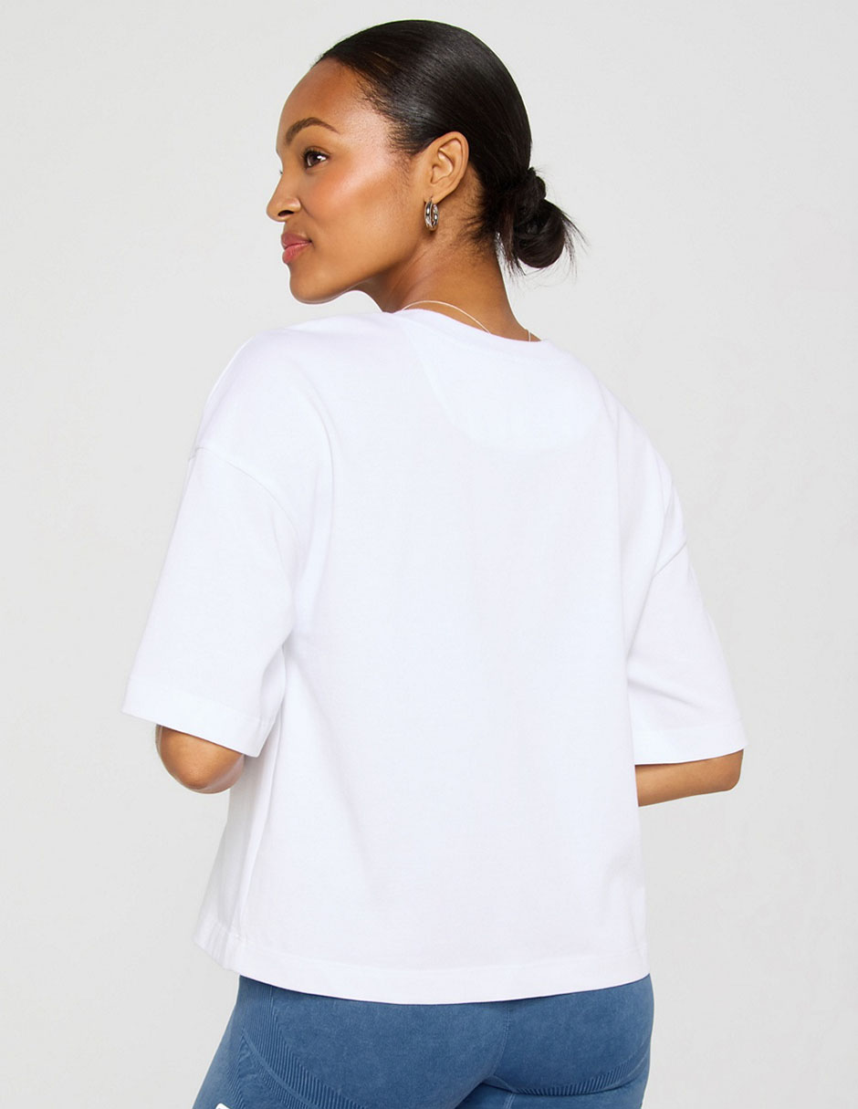 Playera manga corta cuello redondo para mujer