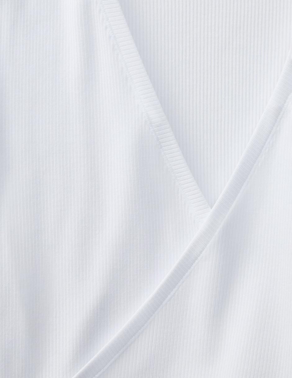Playera manga larga cuello v para mujer