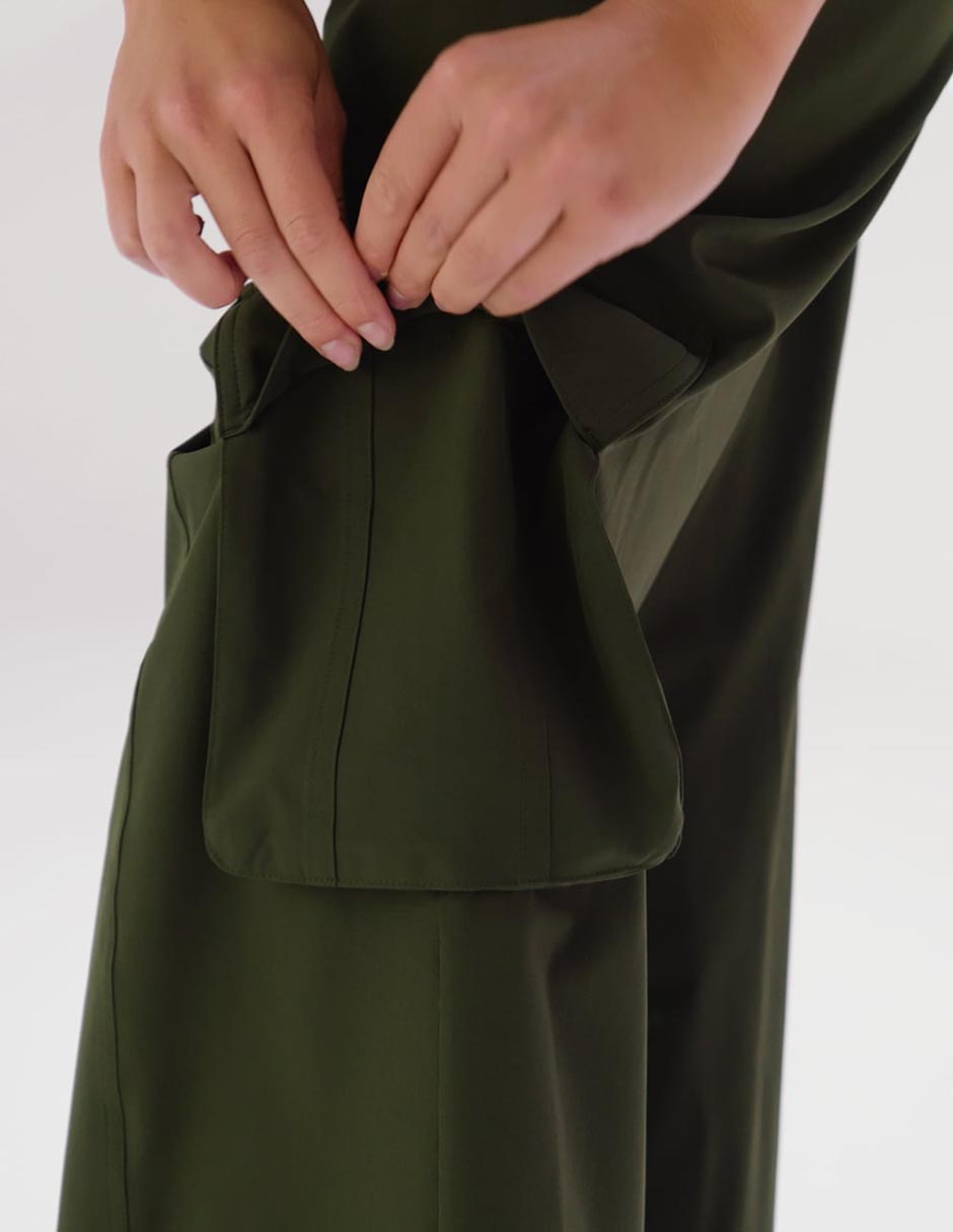 Pants regular con elástico para mujer 4